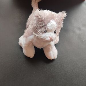 GANZ Gray and White Plush Cat